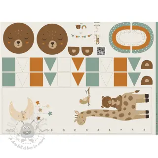 Dekorationstyg Kids room deco PANEL linenlook digital print