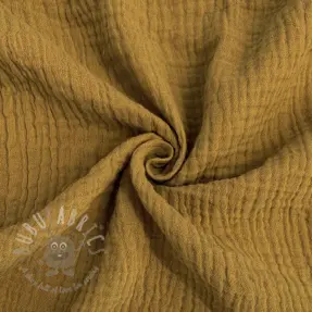 Dubbelgasväv/muslin ochre ORGANIC