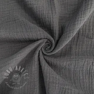 Dubbelgasväv/muslin dark grey ORGANIC