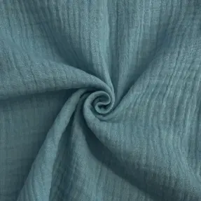 Dvojitá gázovina/mušelín blue shadow ORGANIC