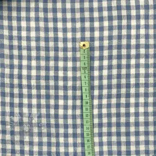 Dubbelgasväv/muslin Double sided CHECKS MINI indigo