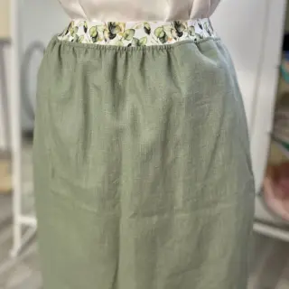 Förtvättat lin old green