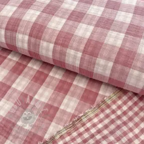 Dubbelgasväv/muslin Double sided CHECKS MINI mauve