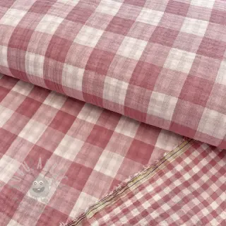 Dubbelgasväv/muslin Double sided CHECKS MINI mauve