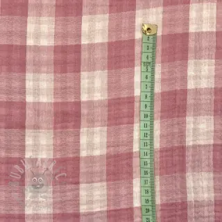 Dubbelgasväv/muslin Double sided CHECKS MINI mauve