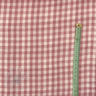 Dubbelgasväv/muslin Double sided CHECKS MINI mauve