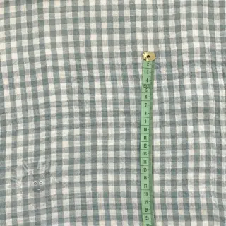 Dubbelgasväv/muslin Double sided CHECKS MINI green