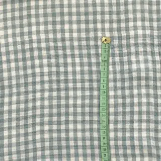 Dvojitá gázovina/mušelín Double sided CHECKS MINI green