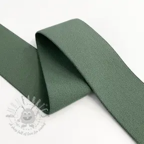 Slätt resårband 4 cm dark old green
