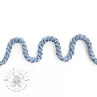 Bomullssnöre tvinnad 8 mm light blue