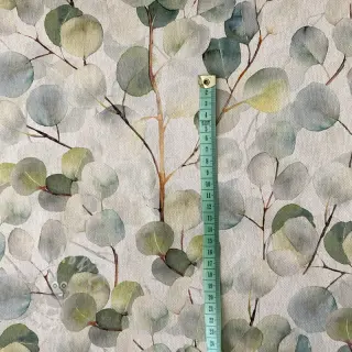 Dekorationstyg Linenlook Eucalyptus boho leaf digital print