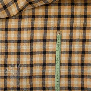 Dubbelgasväv/muslin Double sided CHECKS multicolour brown