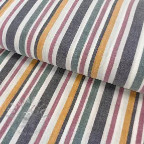 Dvojitá gázovina/mušelín yarn dyed Stripe purple
