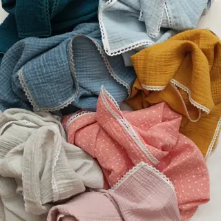 Dubbelgasväv/muslin blue heaven