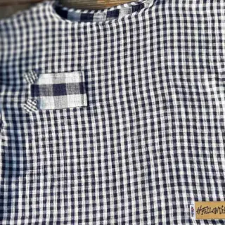 Dubbelgasväv/muslin Double sided CHECKS MINI black