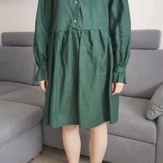 Förtvättat lin dark green