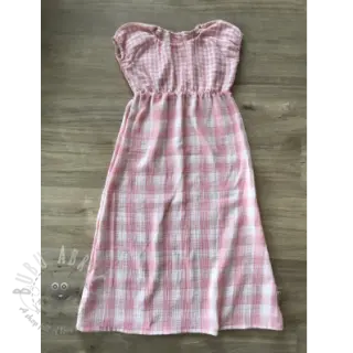 Dubbelgasväv/muslin Double sided CHECKS MINI old rose