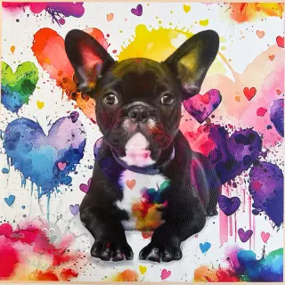 Konstläder KARIA French Bulldog PANEL