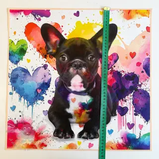 Konstläder KARIA French Bulldog PANEL