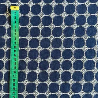 Bavlnená látka JEANS Circles dark blue