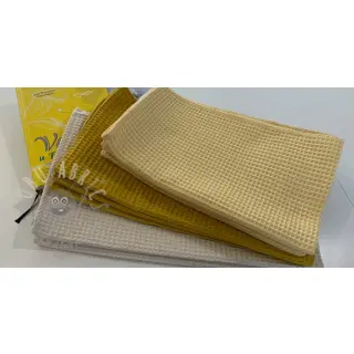 Bomull med vaffelbindning light beige