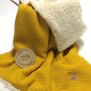 Bomull med vaffelbindning ochre