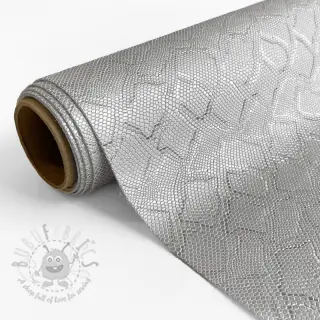 Konstläder SNAKE blanc argent