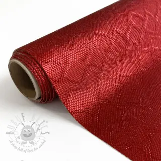 Konstläder SNAKE rouge metal