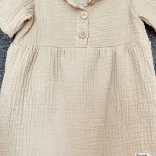 Dubbelgasväv/muslin light sand