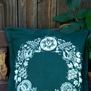 Förtvättat lin forest green