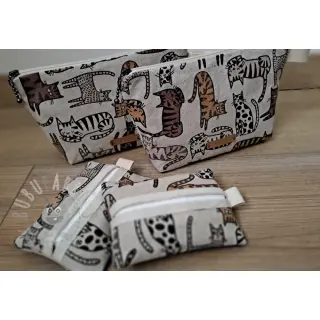 Dekorationstyg Linenlook Cat wildlife art