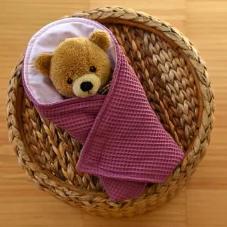 Bavlna s vaflovou väzbou mauve