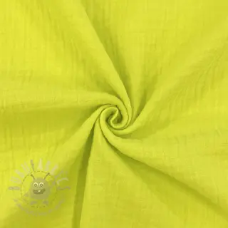 Dubbelgasväv/muslin NEON YELLOW ORGANIC