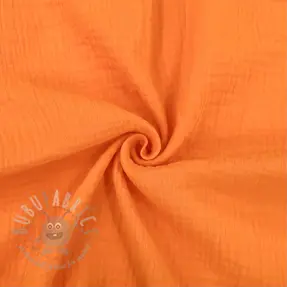 Dubbelgasväv/muslin NEON ORANGE ORGANIC