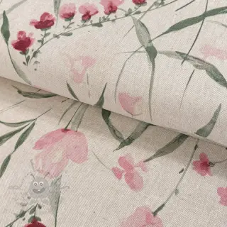 Dekorationstyg Linenlook Floral Iris fresia