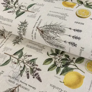 Dekorationstyg Linenlook Lavender citrus recipe digital print