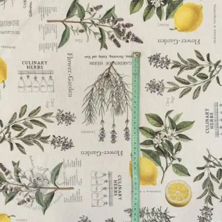 Dekorationstyg Linenlook Lavender citrus recipe digital print
