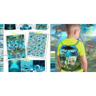 Dekorationstyg KIDS BACKPACK Alien my friend PANEL
