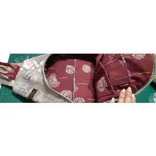 Dekorationstyg Linenlook Elegant dandelion bordeaux
