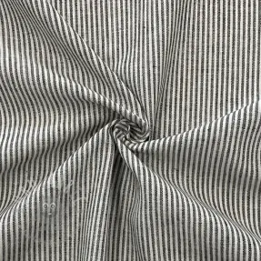 Lin med bomull Lira medium stripe black