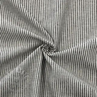 Lin med bomull Lira medium stripe black