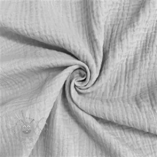 Dubbelgasväv/muslin light grey ORGANIC