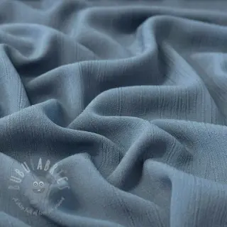 Viskos med lin CRINCLE blue shadow