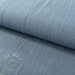 Viskos med lin CRINCLE blue shadow