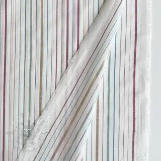 Bomullstyg LUREX stripes white