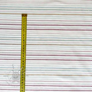 Bomullstyg LUREX stripes white