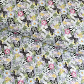 Dekorationstyg Genoveva butterfly lila digital print