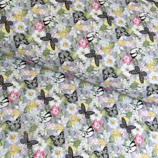Dekorationstyg Genoveva butterfly lila digital print