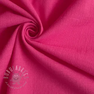 Bomullstyg med lin fuchsia