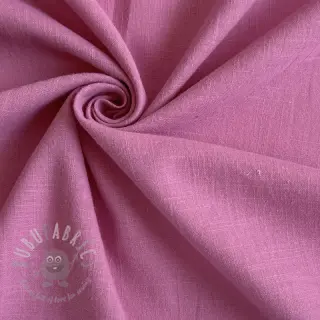 Bomullstyg med lin dark pink